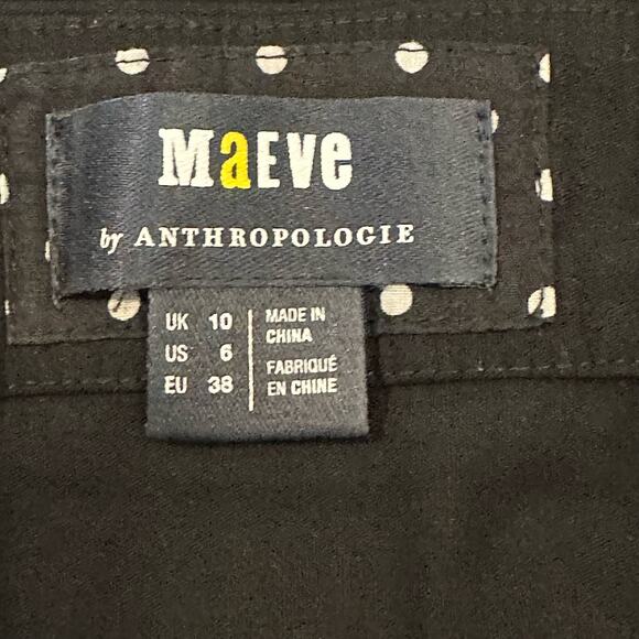 Maeve by Anthropologie Black Faux Wrap Snapp Button Belted Classic Mini Skirt 6 - Picture 7 of 10